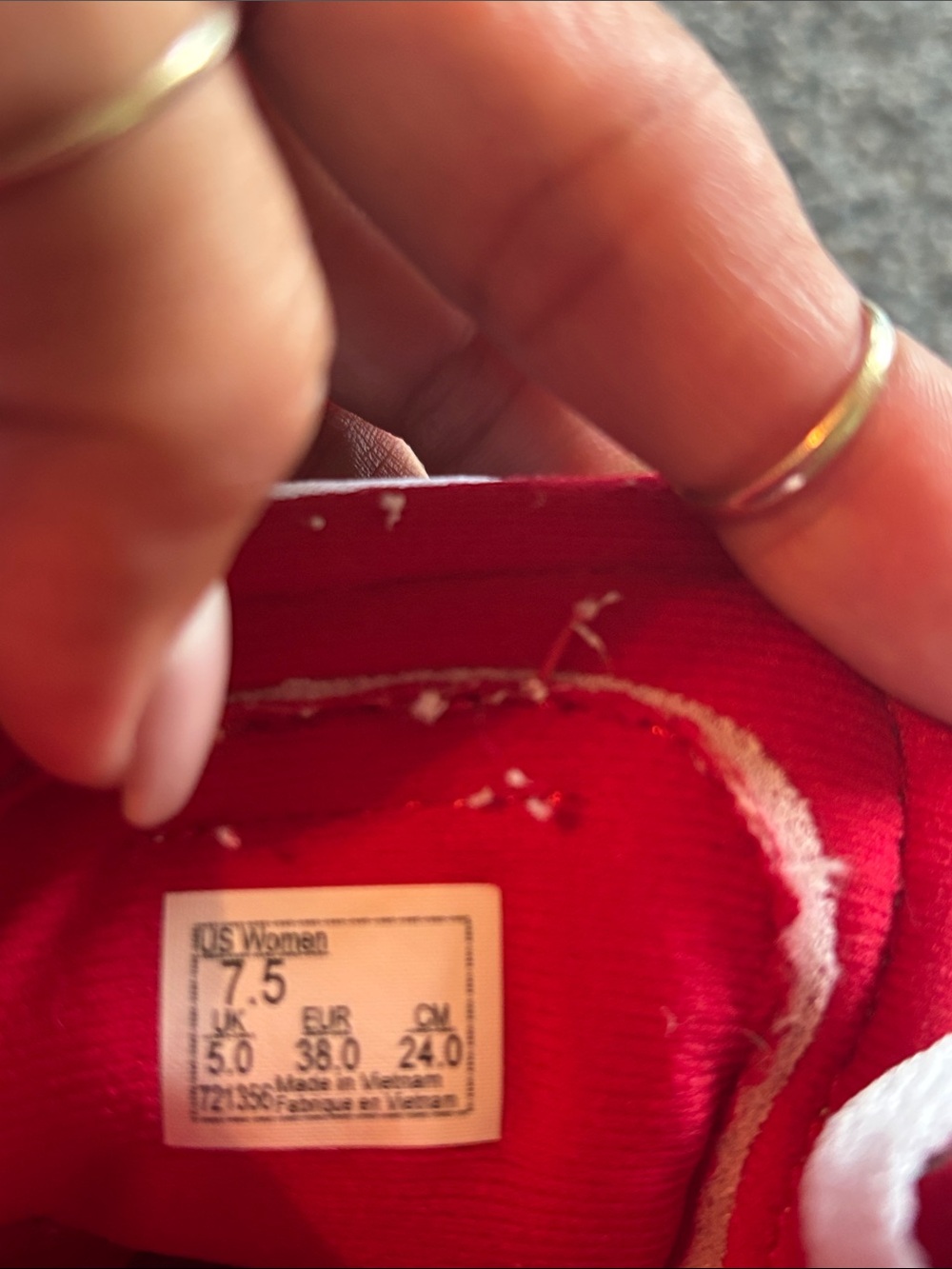 Vans High-Top Sneakers in Red & White Canvas - Picture 2 of 5